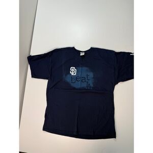 San Diego Padres 'Beat LA' Navy Blue Graphic T-Shirt Baseball Fan Gear‎